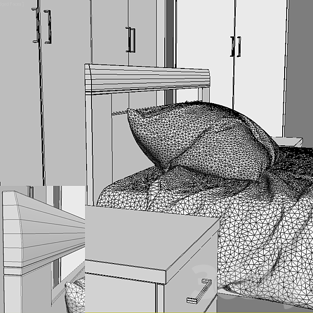 furniture_fo_ bedrooms_CAPRI pine 3DSMax File - thumbnail 2