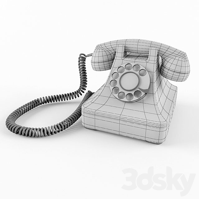 Retro phone 3d