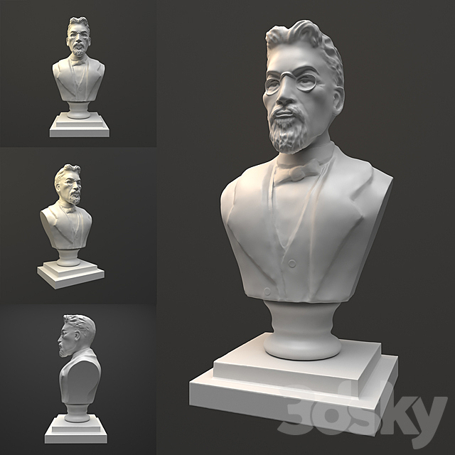 Bust of Chekhov 3DSMax File - thumbnail 2