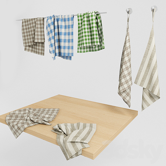 kitchen towels 3DSMax File - thumbnail 2