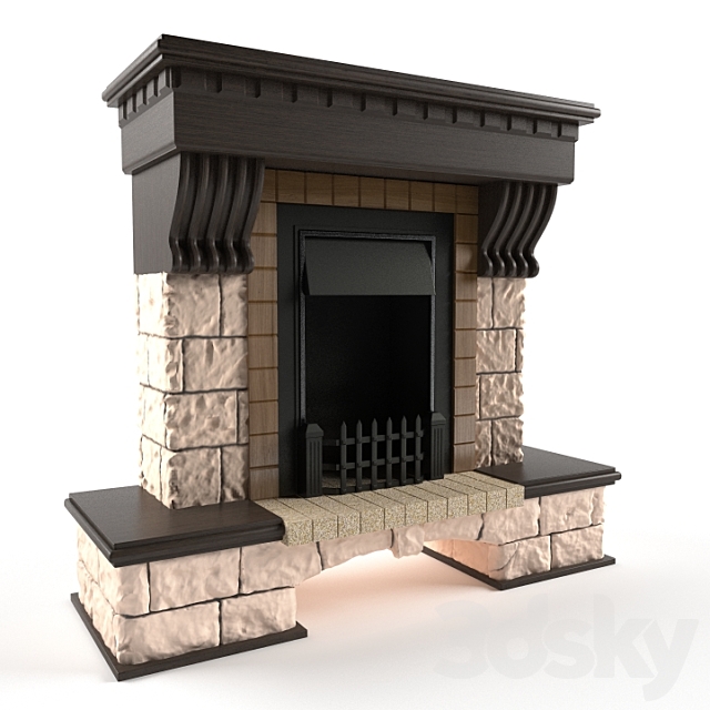 Fireplace kslassichesky 3DSMax File - thumbnail 1