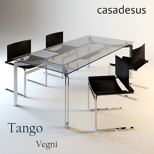 Tango table and chairs Vegni factory Casadesus 3DSMax File - thumbnail 1