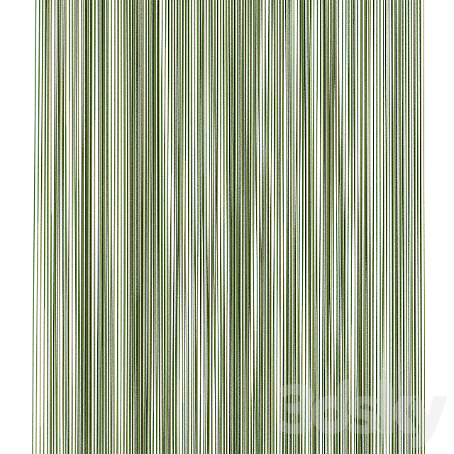 Curtains of threads. Muslin. 3d