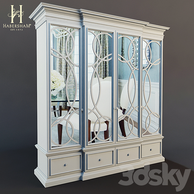 East Hampton Display Cabinet with Mirrored Doors 3DSMax File - thumbnail 1