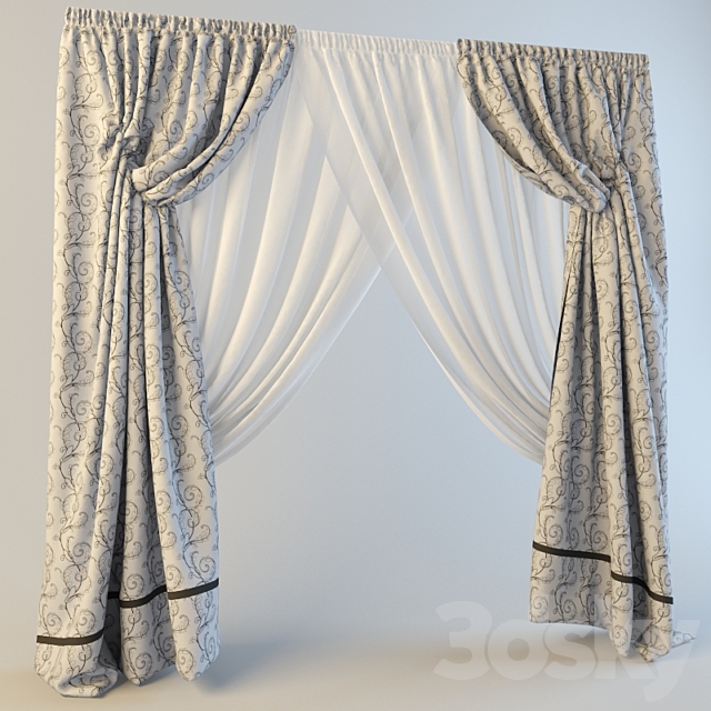 curtains double 3DSMax File - thumbnail 1