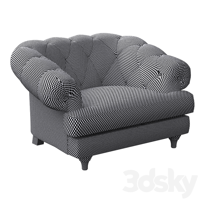 Classic armchair 3DS Max Model - thumbnail 3