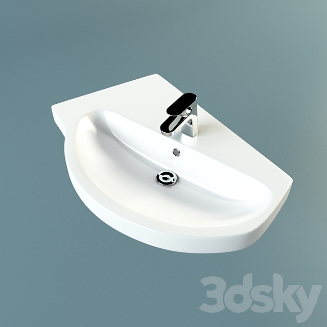 Corner sink Gustavsberg Logic 5198 3d