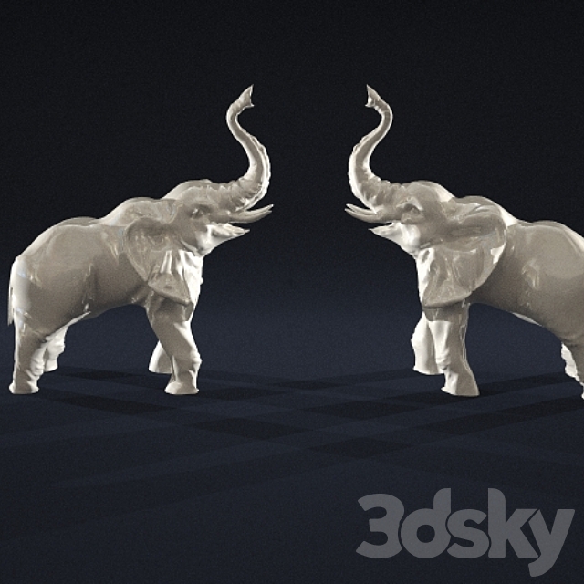 Elephant and vase with branch 3DSMax File - thumbnail 2