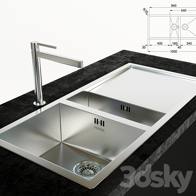 franke sink and faucet 3DSMax File - thumbnail 1