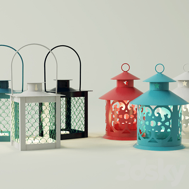 Coloured lanterns & tealightholders 3DSMax File - thumbnail 1