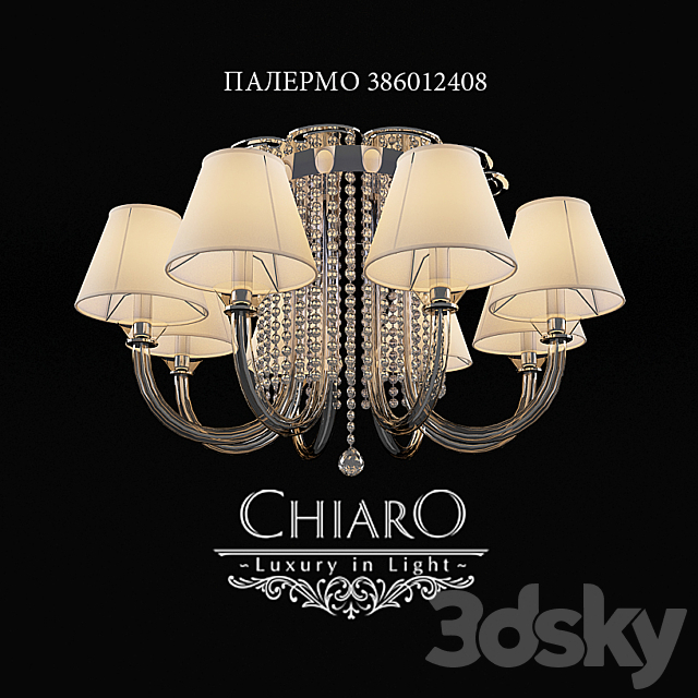 Chandelier Ceiling Chiaro Palermo 3DSMax File - thumbnail 1