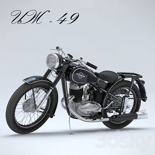 Motorcycle IZH-49 3DSMax File - thumbnail 1