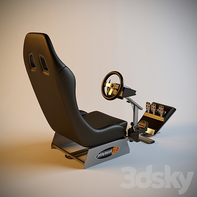 Gaming chair Playseat Alcantara + Logitech G27 3d