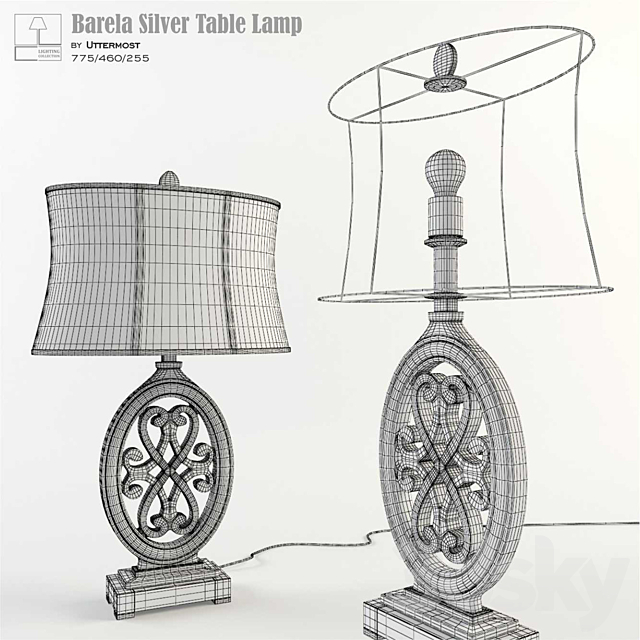 Barela Silver Table Lamp 3DSMax File - thumbnail 2