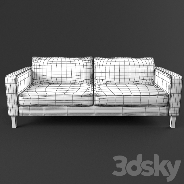 KARLSTAD sofa with pillows and plaid (IKEA) 3d