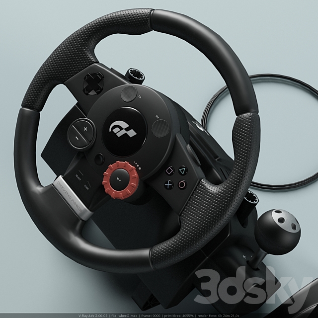 Game steering wheel Logitech G35 3DSMax File - thumbnail 1