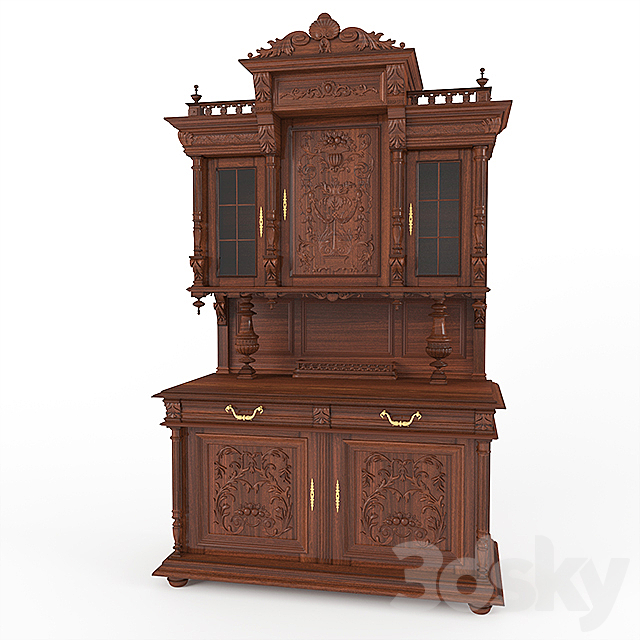 Antique French Buffet 1900 3DSMax File - thumbnail 1