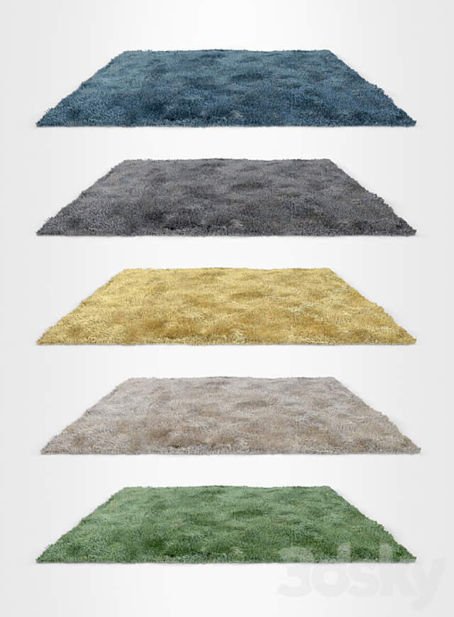 Carpet with long pile 2 3d