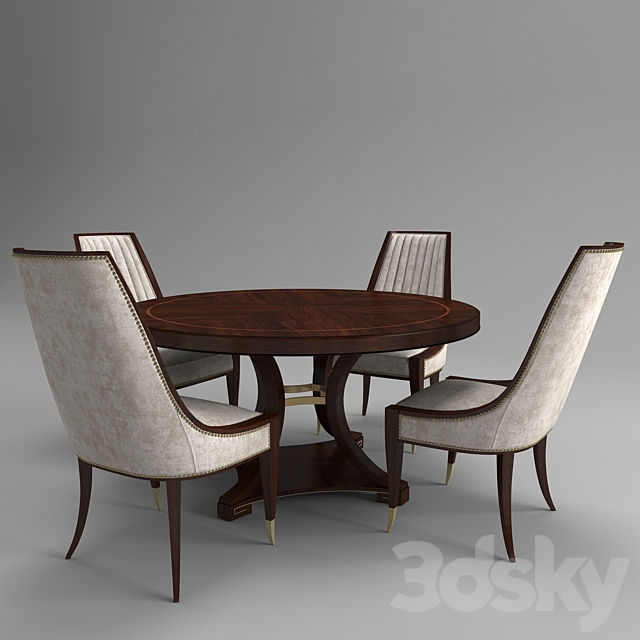 Table + chairs from the collection of ST JAMES PLACE company Schnadig 3DSMax File - thumbnail 1
