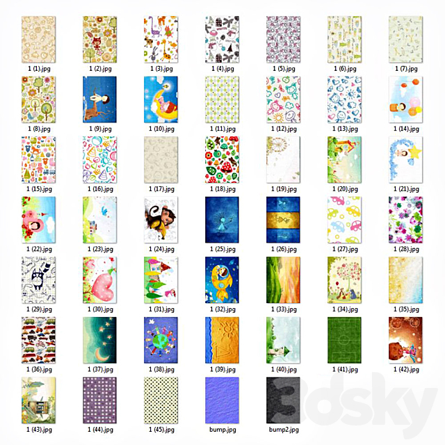 collection of children’s rugs 3DSMax File - thumbnail 2