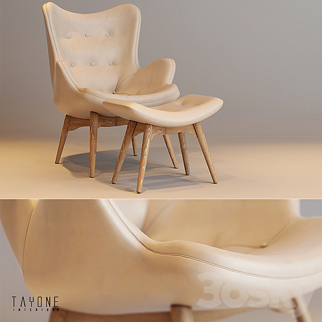 grant fetherston contour chair replica in leather 3DSMax File - thumbnail 1
