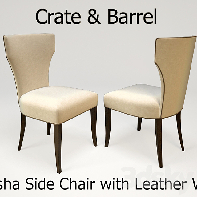 Crate&Barrel Sasha Side Chair with Leather Welt” 3DSMax File - thumbnail 1