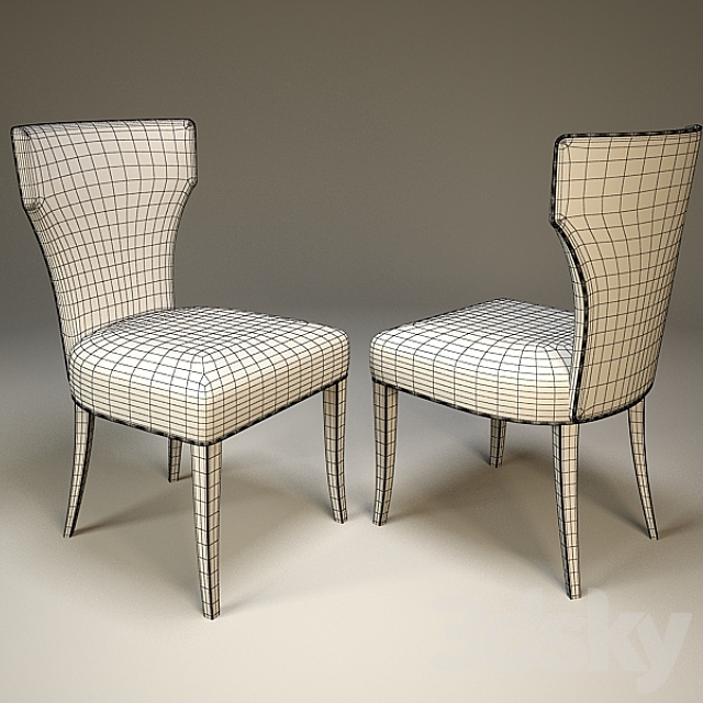 Crate&Barrel Sasha Side Chair with Leather Welt” 3DSMax File - thumbnail 2