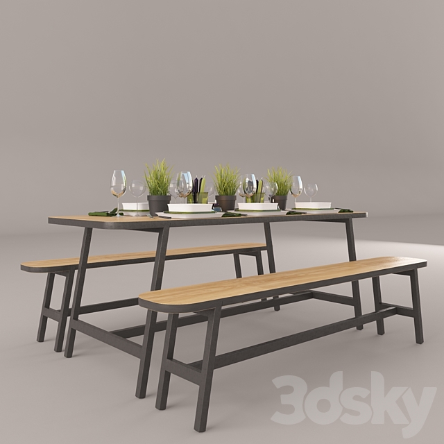 Table setting 3d