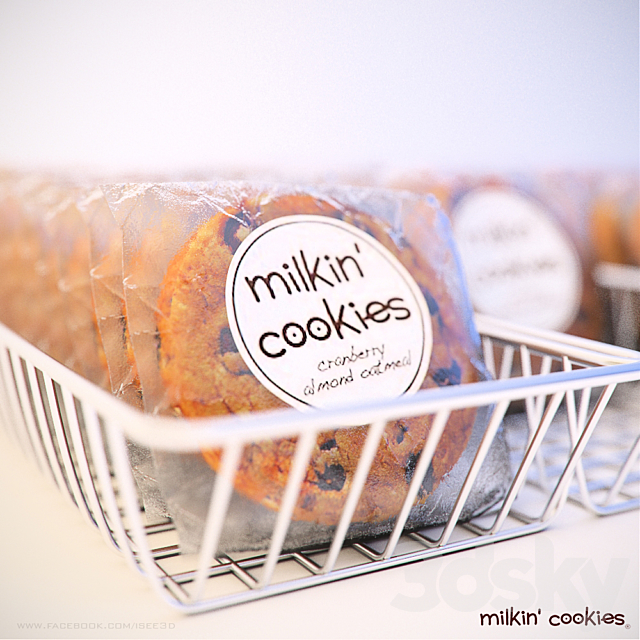 Milkin Cookies in basket 3DSMax File - thumbnail 1