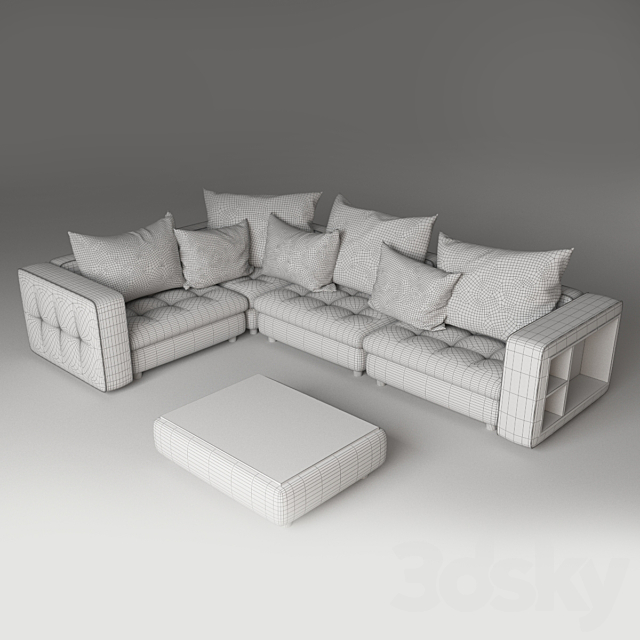 Modular sofas. corner. 3d