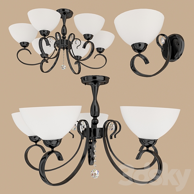 A collection of chandeliers and sconces MW-LIGHT (art.315011906. art.315011906. art.315022001) 3DSMax File - thumbnail 1