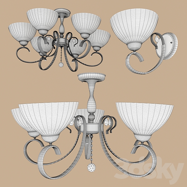 A collection of chandeliers and sconces MW-LIGHT (art.315011906. art.315011906. art.315022001) 3DSMax File - thumbnail 2