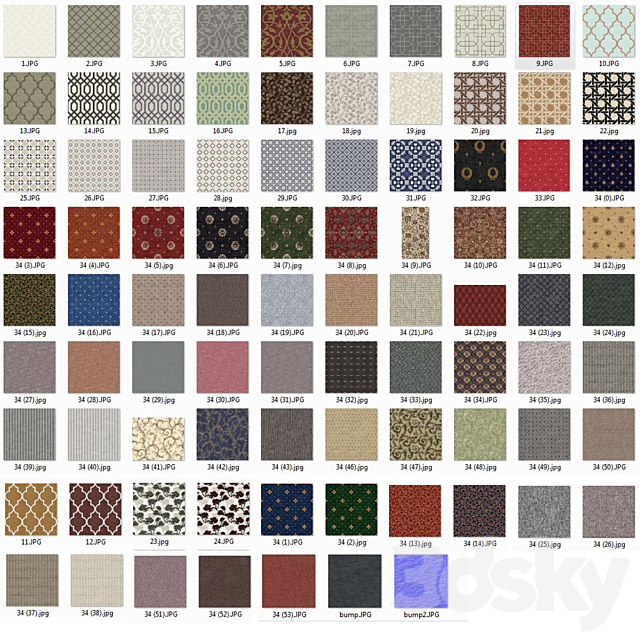 Carpeting seamless 3d