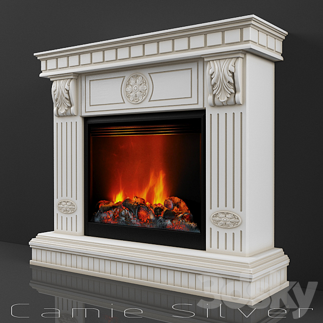 Fireplace Camie Silver 3d