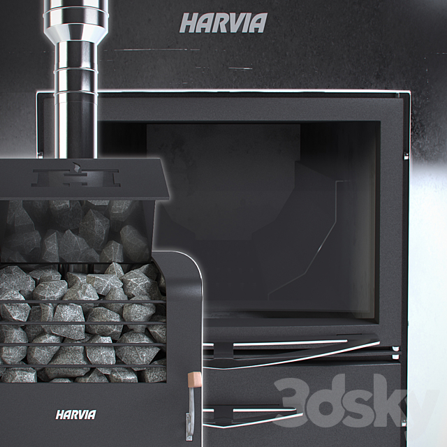 Woodburning stove Harvia Classic 400 Top Duo 3DSMax File - thumbnail 1