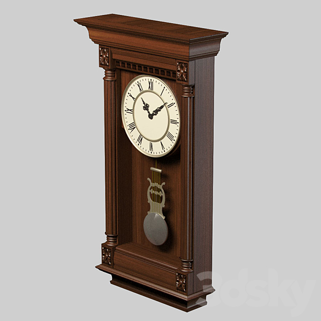 wall clock with pendulum 3DSMax File - thumbnail 1
