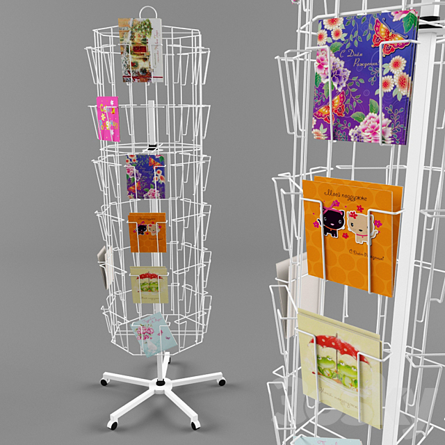 Stand with postcards Free Download