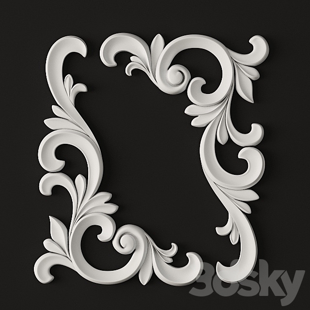 Decorative corner elements. 3d
