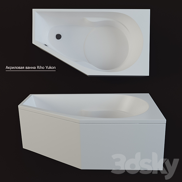 Acrylic bathtub Riho Yukon 3DSMax File - thumbnail 1