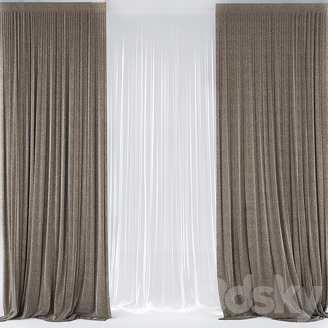 Curtains with tulle # 2 3DSMax File - thumbnail 1