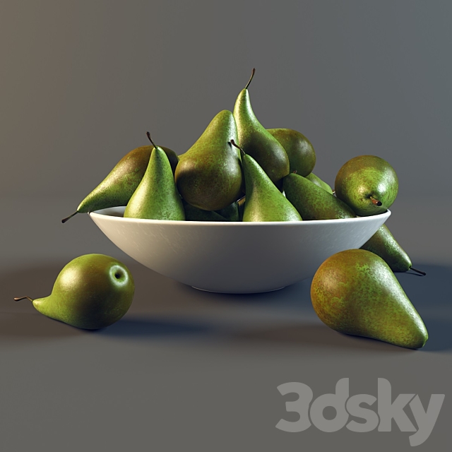 Pears in a plate 3DSMax File - thumbnail 1