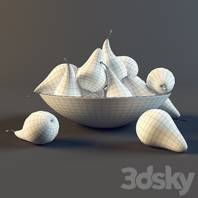 Pears in a plate 3DSMax File - thumbnail 2