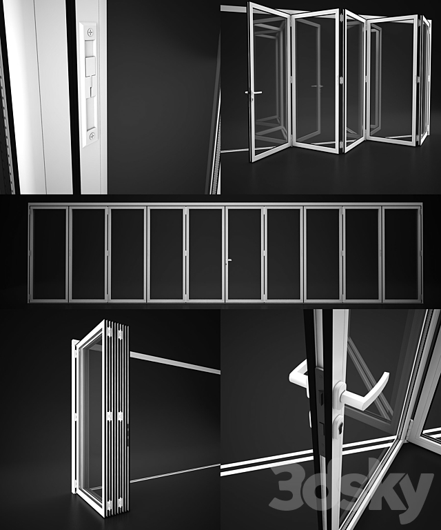 Folding doors Alumil 3d