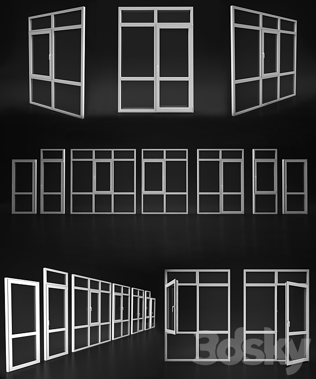 Windows and doors Elvial 3d