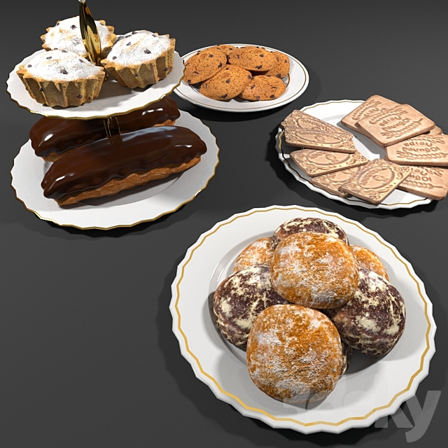 Sweets (set of baking) 3d
