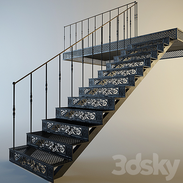 Forged stairs 3DSMax File - thumbnail 1