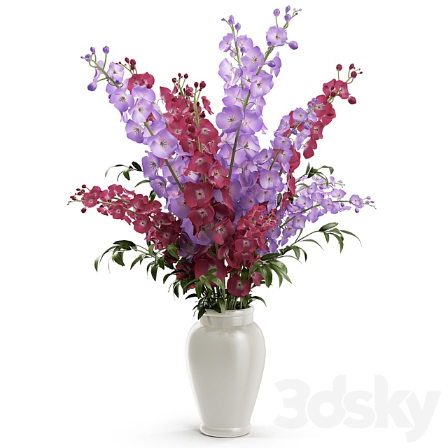 Delphinium in a vase 3d