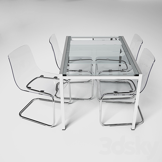 Ikea Glivarp Table and Tobias chairs 3d