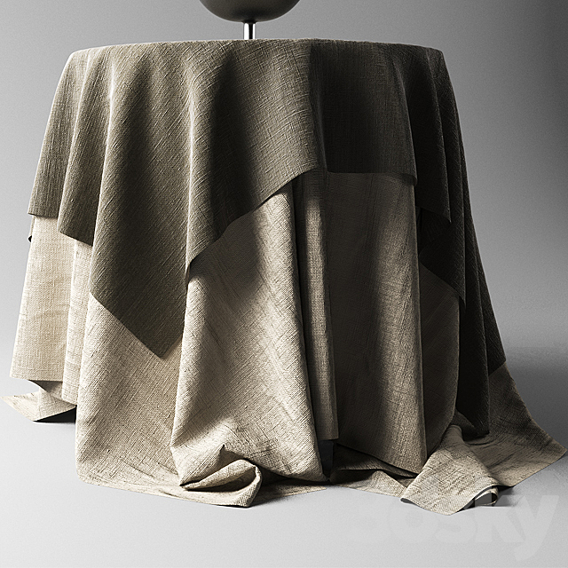 Table lamp with a tablecloth 3DSMax File - thumbnail 2
