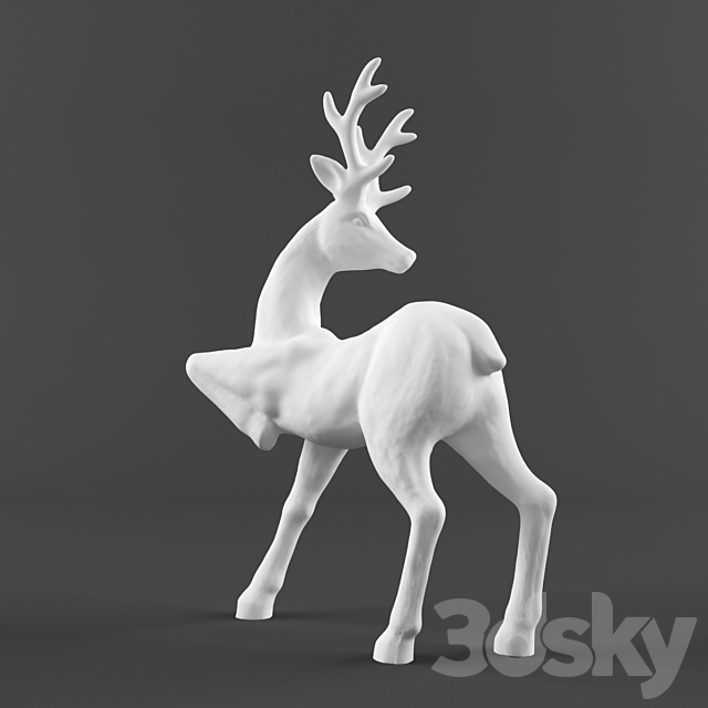 Sculpture Deer-2 3DSMax File - thumbnail 2